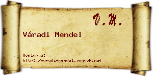 Váradi Mendel névjegykártya